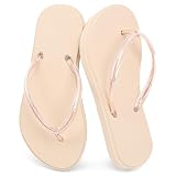 INMINPIN Kids Girls Cute Jelly Sandals Yoga Foam Flip Flops Non Slip Water Pool Thong Flat Sandals Summer Little/Big Kid Beach Essentials 2026, Beige, 13 Little Kid