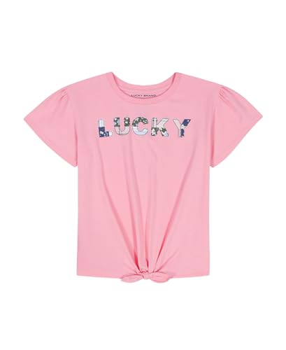 Image of Lucky Brand Girl's Short Sleeve Graphic T-Shirt, Tagless Cotton Tee with Fun Designs