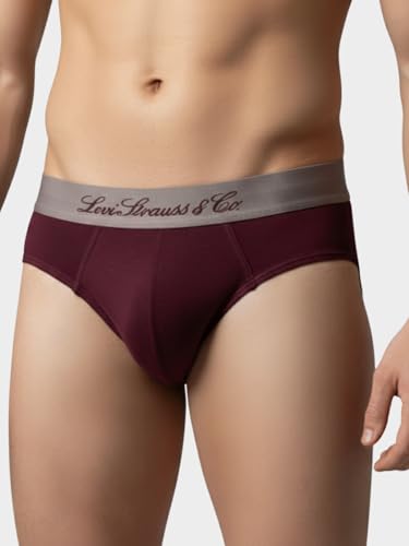 Image of Levi's Cotton Elite Brief | Premium Men's Brief Underwear | 4-Way Stretch | Outer Elastic Waistband | Double-Layered Pouch | Style 073 | Pack of 2