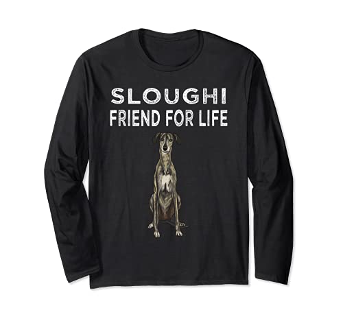 Sloughi Friend For Life Dog Lover Friendship Long Sleeve T-Shirt, Black