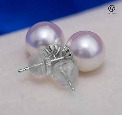 Japanese Akoya Cultured Pearl Stud Earrings 18K Solid Yellow White or Rose gold 5.5-6mm; 7-7.5mm; 7.5-8mm; 8-8.5mm; 8.5-9mm;9-9.5mm; 9.5-10mm by Lily Treacy June Birthstone4