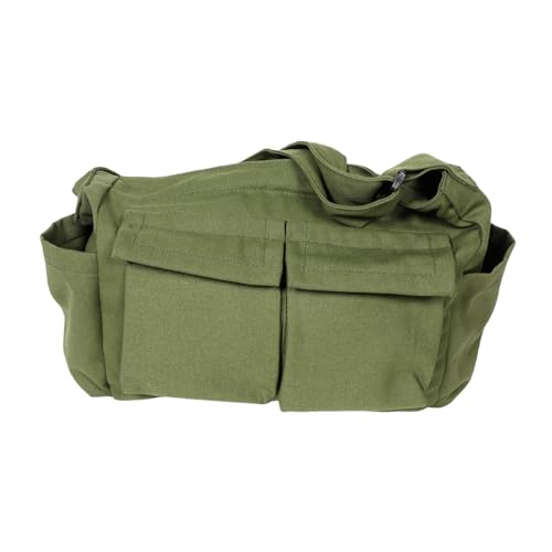 Baluue Bolso Bandolera Vintage de Lona Resistente Gran Capacidad para Ordenador Portátil y Material Escolar Satchel Cruzado para Estudiantes Uso Diario y Oficina