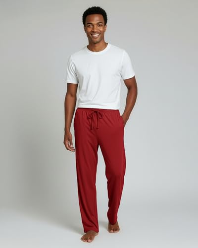 Image of Real Essentials 3 Pack: Men's Pajama Pants Soft PJ Lounge Bottoms Loungewear Pijamas Elastic Waist Pockets (Big and Tall)