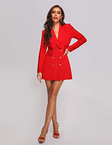 BELLA BARNETT Lace Blazer Dress Stylish Blazer Dress V-Neck Blazer Mini Dress4