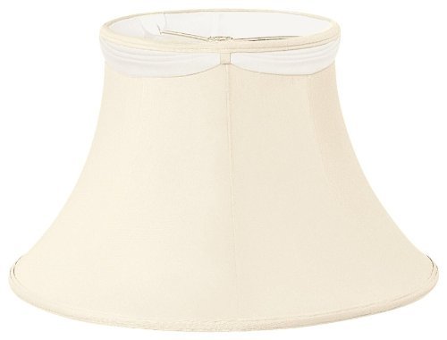 Royal Designs Draped Shallow Bell Designer Lamp Shade, Eggshell/Ivory, White, 13 x 19 x 11.25