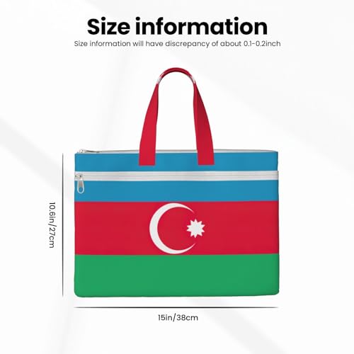 Flag Of Azerbaijan Canvas Document Bag Briefcase For Professionals And Executives4