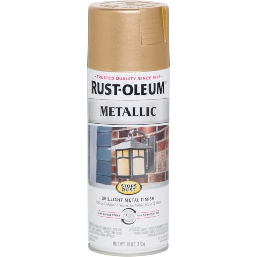 Image of Rust-Oleum 286524 Stops Rust Metallic Spray Paint, 11 oz, Warm Gold