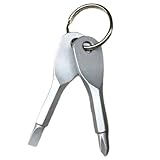 Silver Portable Dual-Bit Screwdriver Set with Keychain – Multi-Purpose Repair for Cars, Bikes, Motorcycles & RVs