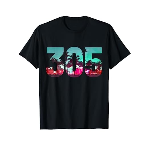 Miami 305 Area Code Florida Vintage Palm Trees Pride Retro T-Shirt