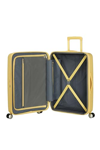 American Tourister Soundbox - Hartschalen-Koffer Mittelgroß, 67 cm - Trolley mit 4 Rollen, TSA-Schloss, erweiterbar & leicht, 71.5/81L, Gelb (Pastel Yellow)