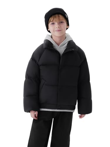 marc & janie Boys Girls Preppy Style Loose Down Jacket Standing Collar Zip Coat Warm Outerwear 240913