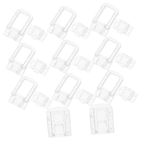 CIYODO Acrylic Locking Hasp Latch Set 10pcs Mini Latch Lock for Hinges Security Lock Hasp for Acrylic Boxes Easy to Install