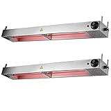 Lámpara de calor de alimentos, calentador de alimentos comercial, calentador de alimentos colgante para cocina de restaurante buffet, tubo de calefacción de acero inoxidable, 30-85 ℃ ajustable, ahorro