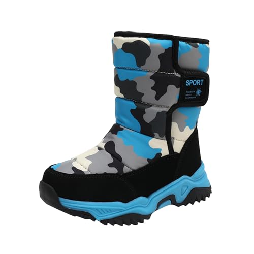 Zapatos para niños, botas de nieve, botas de nieve para niñas y niños, botas cálidas, azul celeste, 37 EU