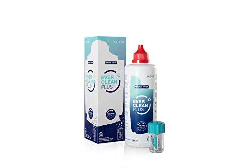 Líquido de lentillas AVIZOR EVER CLEAN PLUS 350 ml. NUEVA Solución para limpieza y desinfección de todo tipo de lentes de contacto.