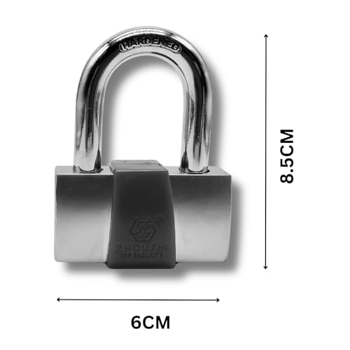 Image of Heavy Duty Keyed Lock | Hardened Steel Shackle Lock | Anti-Rust Security for Gate, Warehouse & Outdoor Use (ALT-29 Black)