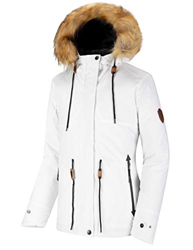 Wantdo Women's Waterproof Skiing Jacket Mountain Snowboard Jacket Plus Size Winter Jacket White Xl #TOP1