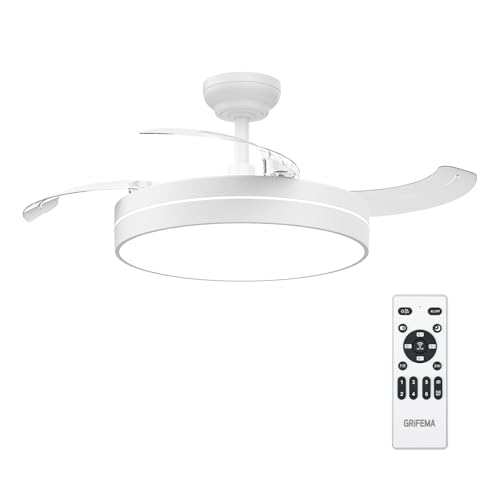 GRIFEMA Ventilador de Techo con Luz y Mando a...