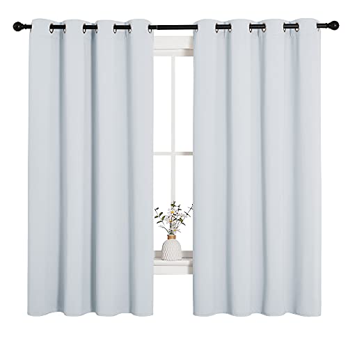Image of NICETOWN Room Darkening Draperies Curtains Panels, Window Treatment Thermal Insulated Grommet Room Darkening Curtains /Drapes for Bedroom (Greyish White, 2 Panels, 55 by 68)
