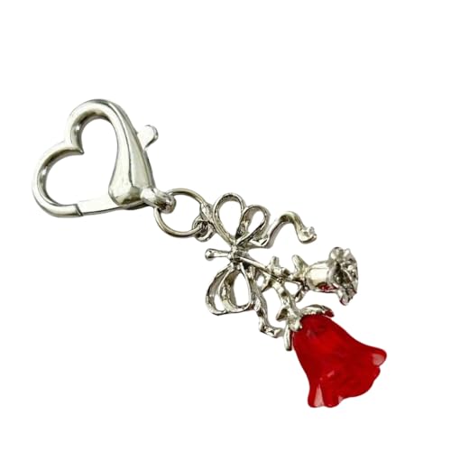 Lovely Rose Bowknot Keychain Charm Strap for Phone Case and Key Decoration