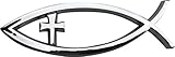 PhotoZoneGa 3D Car Auto Truck Silver Chrome Decal Emblem Cross Christian Fish Symbol