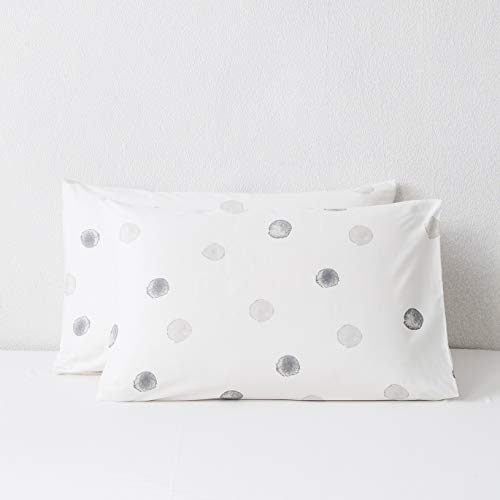 Susybao 100% Cotton Pillowcases King Size Set Of 2 White Polka Dots Bed Pillow Covers Envelope Closure End Pillow Encasement Premium Quality Soft Breathale Easy Care(2 Pack, 20 X 36 Inch) #TOP2
