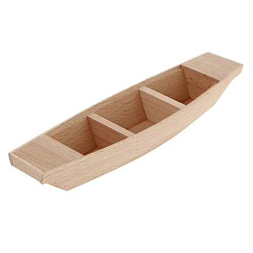 Kisangel Miniature Unfinished Row Boat - Wooden Mini, Outdoor Toys with Oars and Canoe Model Design