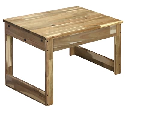 WOODPRO アカシア デスク(引き出し付) 幅57cm 高さ52cm 奥行50cm 無塗装 机 パソコンデスク コンパクト コの字 木製 オフィスデスク 横幅と高さは1cm単位でオーダー可 受注生産