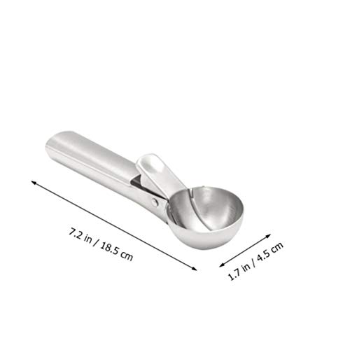 Hemoton 2 colheres de aço inoxidável para sorvete de frutas com gatilho, colher de biscoito de melão