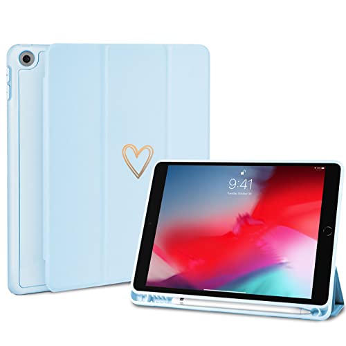 Fycyko Compatible with iPad 10.2 Inch Case, iPad 9th/8th/7th Generation 2021/2020/2019 Case with Pencil Holder & Tip Cover