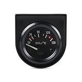 2INCH 52MM Black Volt Meter Water Temp Oil Temp Gauge Oil Press Gauge Fuel Level Gauge AMP Meter Triple Gauge Kits Car Meter(Oil Temp Gauge)