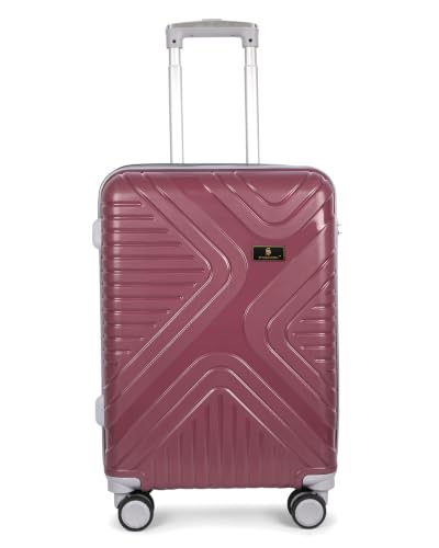 Image of Medium Check-in Suitcase in Maroon, Polypropylene Hard Shell Luggage, 64 cm, 360 Degree 8-Wheel Spinner with Number Lock