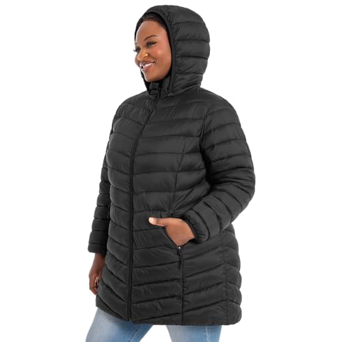 Women's Plus Size Packable Puffer Jacket 1X-6X Lightweight Winter Puffer Coat2