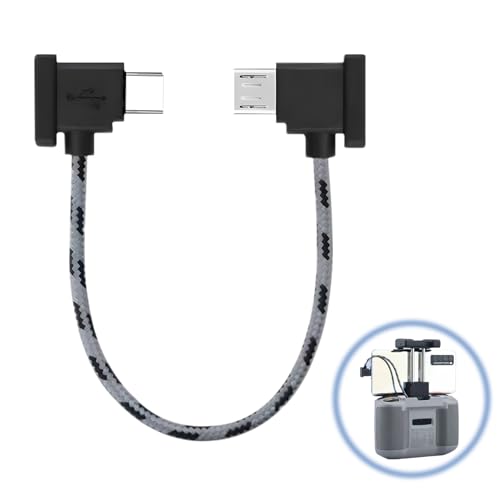 USB-C zu Micro-USB Kabel für DJI Drohne Mavic Mini SE Air 2 Pro Zoom Pro Platinum Nylon OTG Datenkabel Ersatzkabel für DJI Fernsteuerung Verlängerungskabel Rechtwinkliges RC Fernsteuerungskabel 15 cm