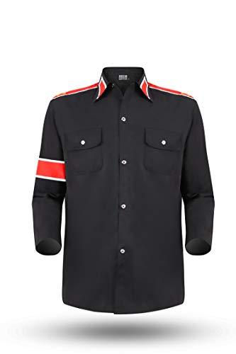 Cosplay Michael Jackson Spezifisches Kostüm CTE Shirt Schwarz/Rot/Weiß (Medium, Schwarz) Cover