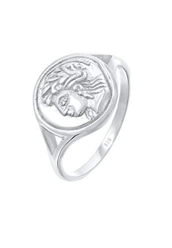 Bague chevalière pièce antique Elli argent 925 bague homme femme