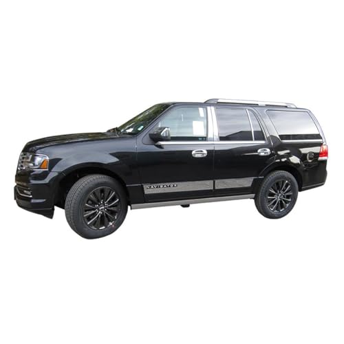 Image of QAA is Compatible with 2015-2017 Lincoln Navigator 1 Piece Stainless Front Grille Accent Trim, Logo Surround SG55655