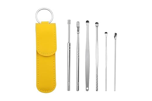 6-in-1 Ear Cleaning Kit – Reusable Stainless Steel Ear Wax Removal Tool Set with Spring Pick, Ear Spoon & Small Carry Case | Safe Ear Care Kit for Adults-image-38