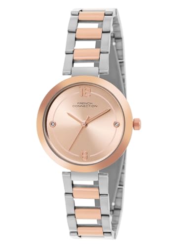 Image of French Connection Rose Gold Sunray Dial Analogue Watch for Women - FCN01C