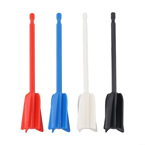 Paquete de 4 palas mezcladoras epoxi para taladro - ABS y cabezal agitador de resina, 16,5 x 3,5 cm, compatible con epoxi, esmaltes de cerámica, manchas