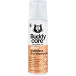 Buddycare No Rinse Waterless Dry Shampoo for Cats (200ml) | Peach Cat Shampoo Sensitive Skin | Quick Dry Natural, Easy-to-Use for Fresh Dry Quick Bath for Cats Itchy Skin Relief