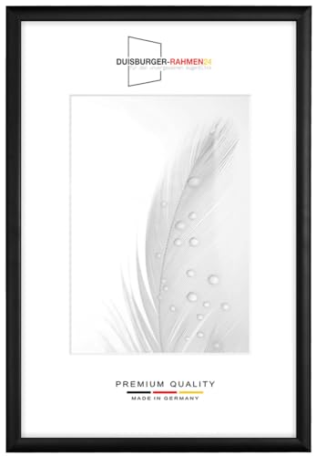 Cornice portafoto in legno sottile, 10 x 20 cm, colore nero opaco, con vetro sintetico infrangibile e antiriflesso, cornice per poster, puzzle | foto collage DR073