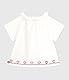 Petit Bateau Blouse bébé en Popeline de Coton Manches Courtes, brodée cœurs