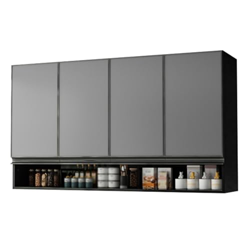 HJZALMI Armario Pared Flotante, Armario Almacenamiento Independiente, Armario Pared para Cocina, Lavandería, con Múltiples Puertas Y Estantes, Ideal para Sala(120x80x30cm)