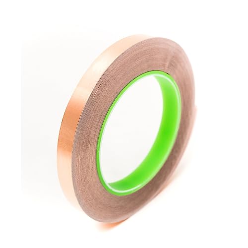 Copper Conductive Adhesive Tape, 1/4" Width, 2.75 mil Thick, 36 yd Length, 3" Core