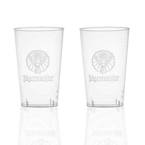 Jägermeister ® Plastikbecher durchsichtig 0,3l Becher Partybecher (2 Stück) Cover