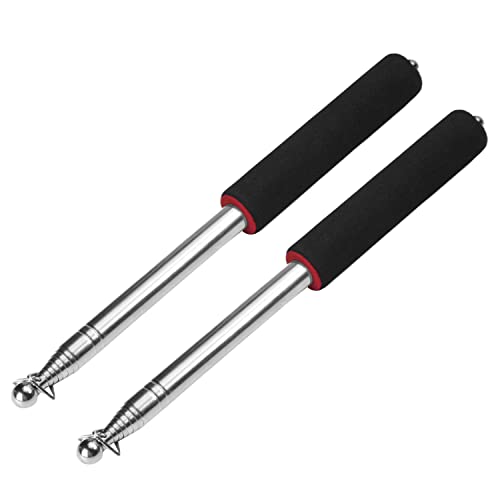 Image of Othmro 2Pcs Hollow Telescopic Teachers Pointer, Teaching Pointer Stick for Classroom, Metal Hand Retractable Pointer Extended Length 55.1 inch, Handheld Presenter Whiteboard Pointer (Red)