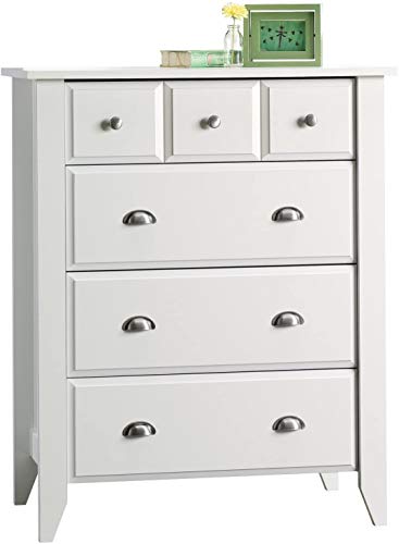 Pemberly Row Country Rustic 4 Drawer Storage Chest Dresser In Soft White #TOP3