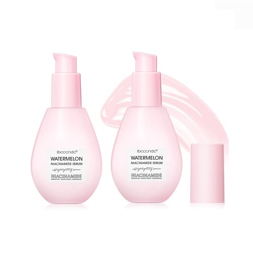 2 Pcs Essence Glow Serum Primer Watermelon,Niacinamide Hyaluronic Acid Moisturize Serum.