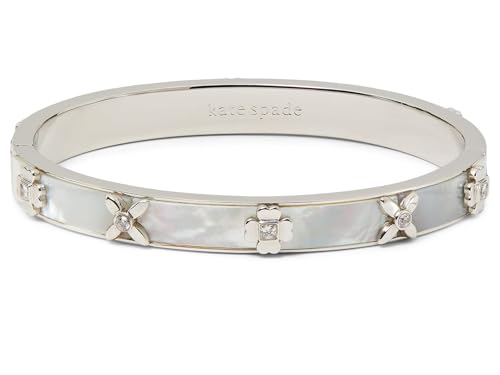 Kate Spade New York Womens Heritage Bloom Hinged Bangle Cream/Silver One Size One Size